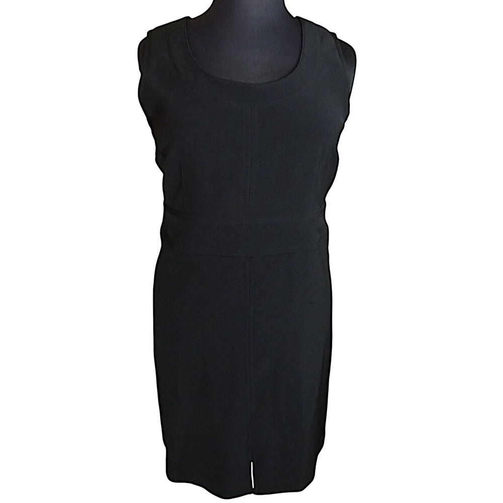 Linea Donna Black Sleeveless Formal Cocktail Dressy Sheath Dress Size 16
